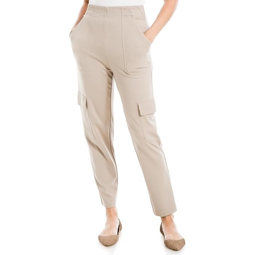 Women's Ponte Cargo Pants by Max Studio Cobblestone Size S New With Tags